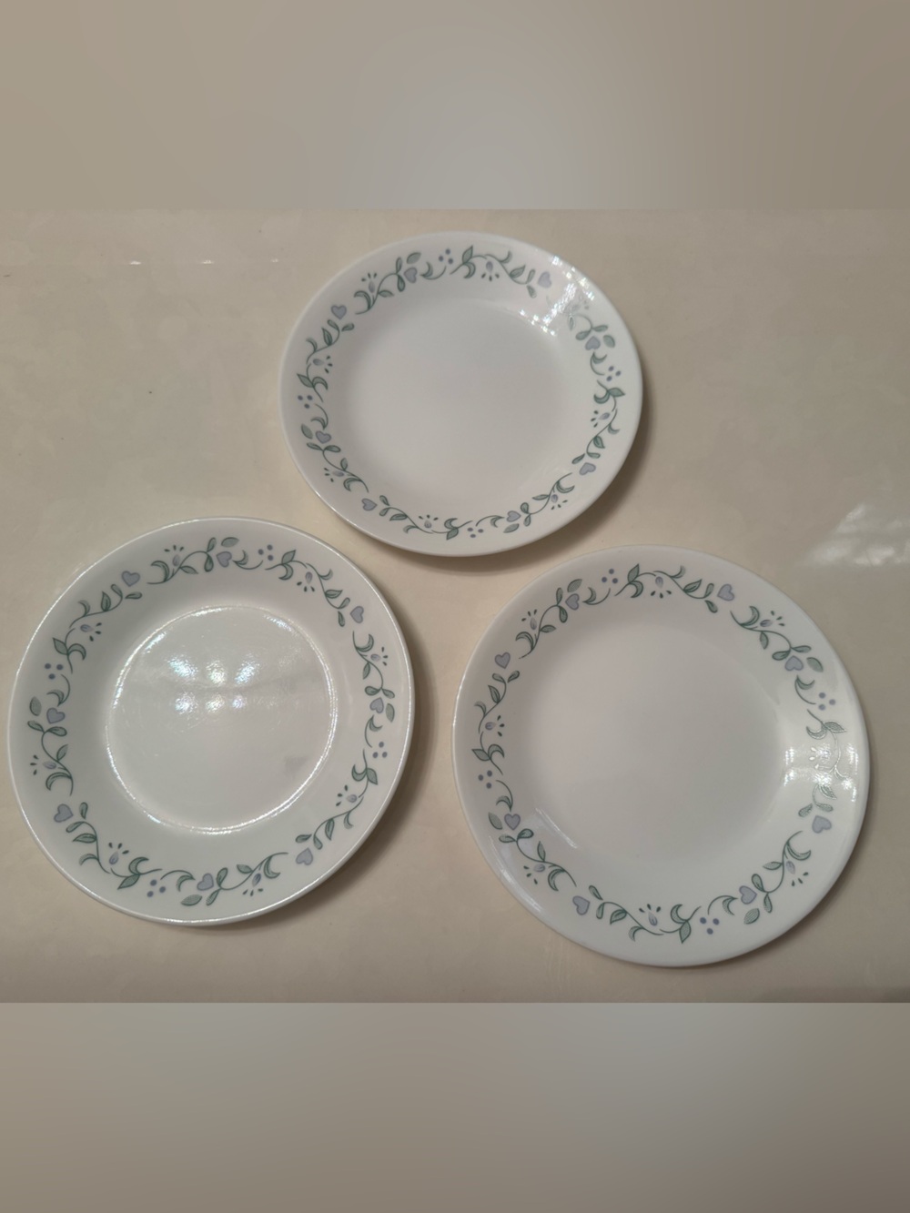 Set of 3 Corelle Country Cottage 6 3/4" Bread & Butter / Dessert Plates
